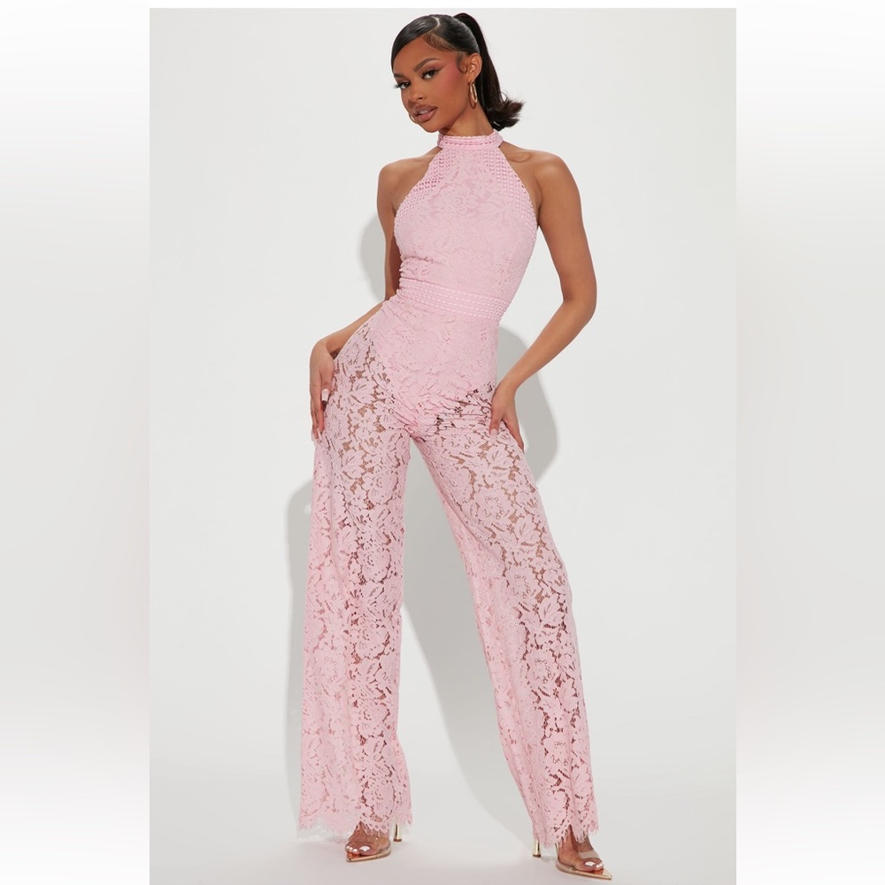 Pink Lace Jumpsuit Size L
